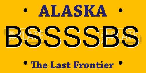 BSSSSBS Alaska License Plate
