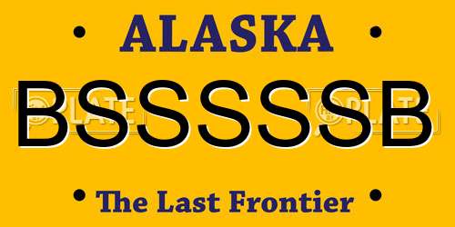BSSSSSB Alaska License Plate