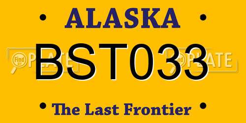 BST033 Alaska License Plate