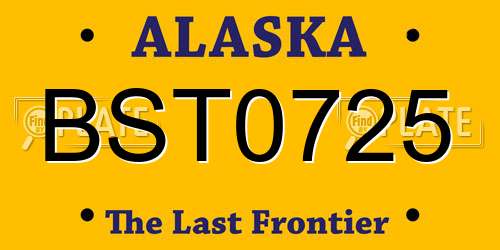 BST0725 Alaska License Plate