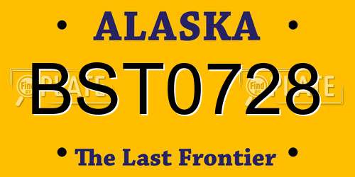 BST0728 Alaska License Plate