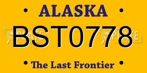 BST0778 Alaska License Plate