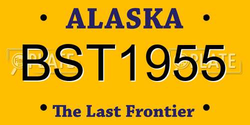 BST1955 Alaska License Plate
