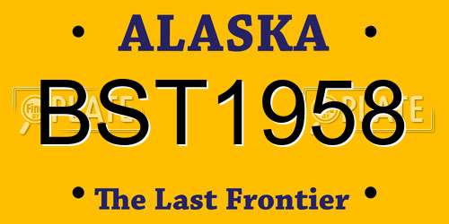 BST1958 Alaska License Plate