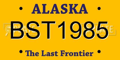 BST1985 Alaska License Plate