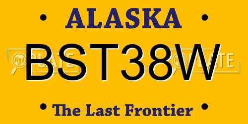 BST38W Alaska License Plate