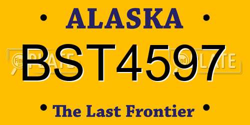 BST4597 Alaska License Plate