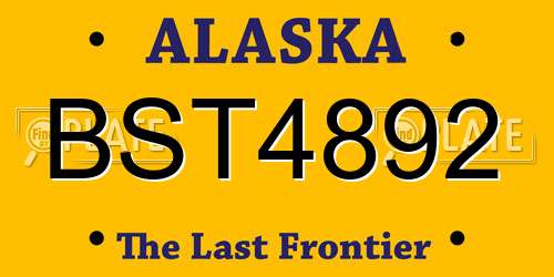 BST4892 Alaska License Plate
