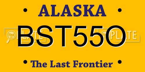 BST55O Alaska License Plate