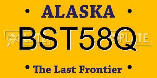 BST58Q Alaska License Plate