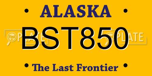 BST850 Alaska License Plate