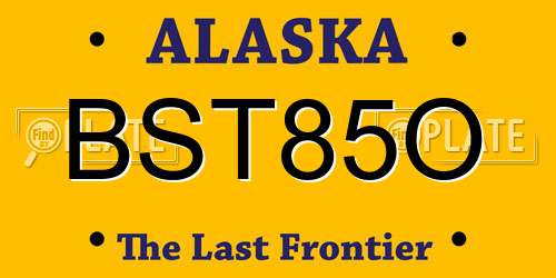 BST85O Alaska License Plate