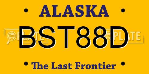 BST88D Alaska License Plate
