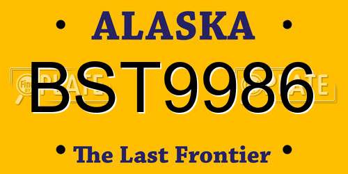 BST9986 Alaska License Plate