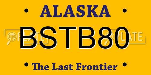 BSTB80 Alaska License Plate