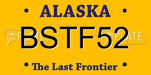 BSTF52 Alaska License Plate