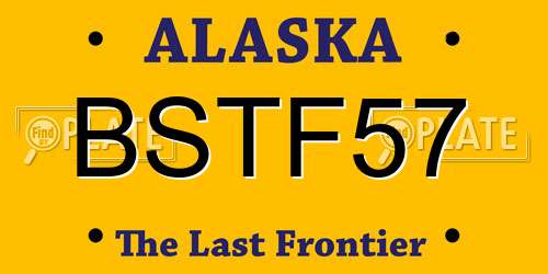 BSTF57 Alaska License Plate