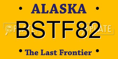 BSTF82 Alaska License Plate