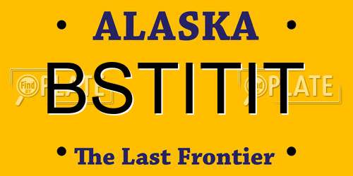 BSTITIT Alaska License Plate