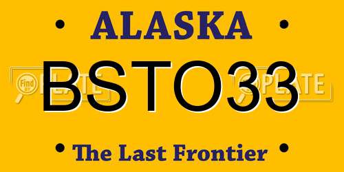 BSTO33 Alaska License Plate