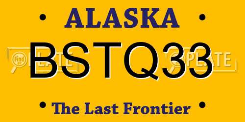 BSTQ33 Alaska License Plate