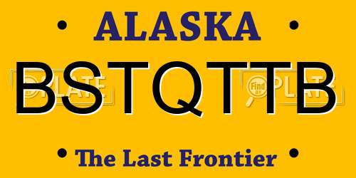 BSTQTTB Alaska License Plate