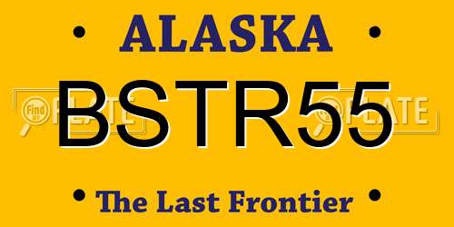 BSTR55 Alaska License Plate