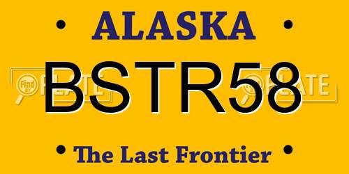 BSTR58 Alaska License Plate