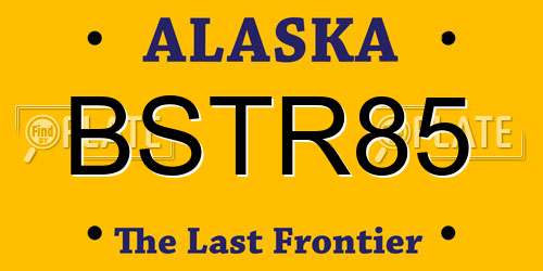BSTR85 Alaska License Plate