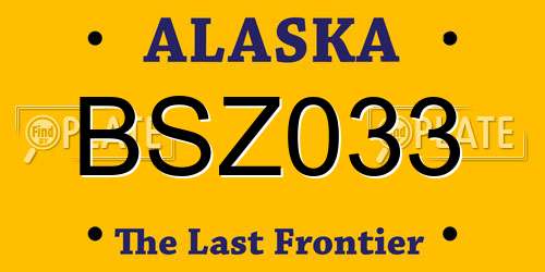 BSZ033 Alaska License Plate