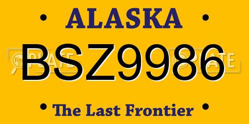 BSZ9986 Alaska License Plate
