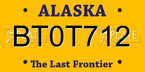 BT0T712 Alaska License Plate