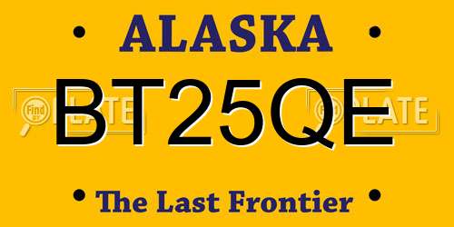BT25QE Alaska License Plate