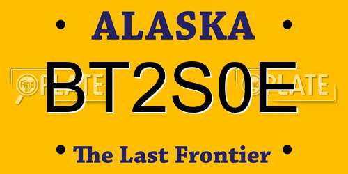 BT2S0E Alaska License Plate