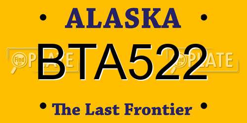 BTA522 Alaska License Plate