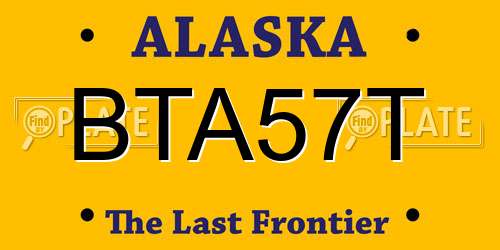 BTA57T Alaska License Plate
