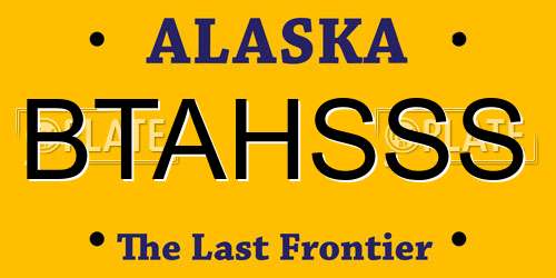 BTAHSSS Alaska License Plate