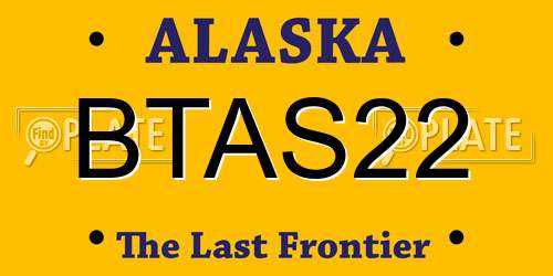 BTAS22 Alaska License Plate