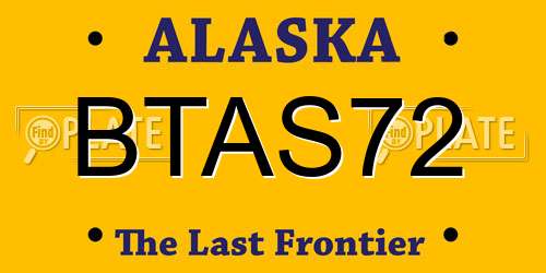 BTAS72 Alaska License Plate