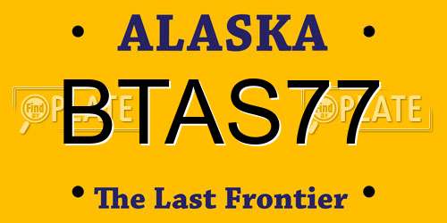 BTAS77 Alaska License Plate