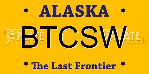 BTCSW Alaska License Plate