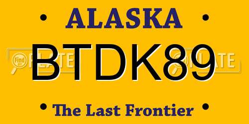 BTDK89 Alaska License Plate