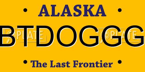 BTDOGGG Alaska License Plate