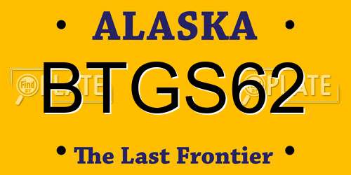 BTGS62 Alaska License Plate