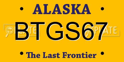 BTGS67 Alaska License Plate
