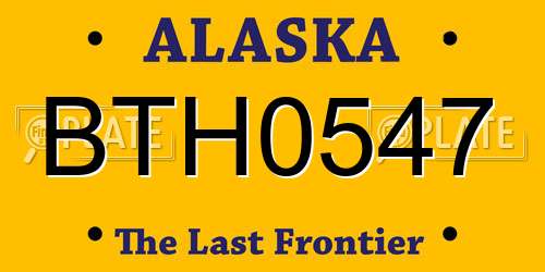 BTH0547 Alaska License Plate