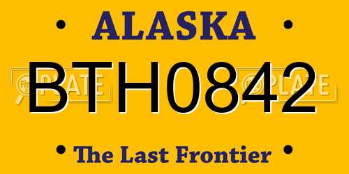 BTH0842 Alaska License Plate