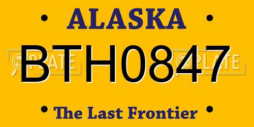 BTH0847 Alaska License Plate