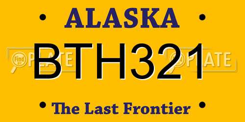 BTH321 Alaska License Plate