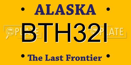 BTH32I Alaska License Plate